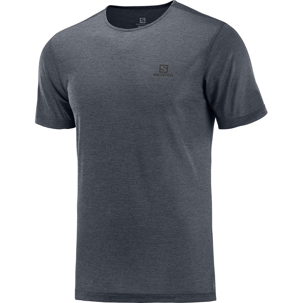 Salomon Singapore Mens T-shirts - COSMIC CREW SS M Black | 40196-YAGS